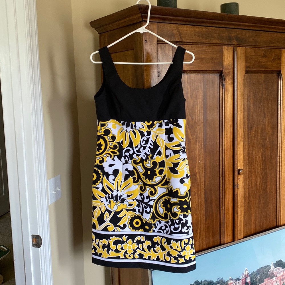 Black/yellow/white dress